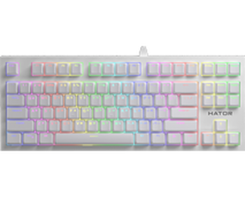Ігрова клавіатура Hator Skyfall TKL Pro White, Linear, PBT, Укр
